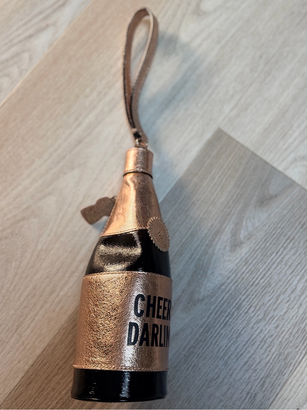 kate spade Rose Gold & Black 'Cheers, Darling!' Champagne Bottle Wristlet - Picture 4 of 6